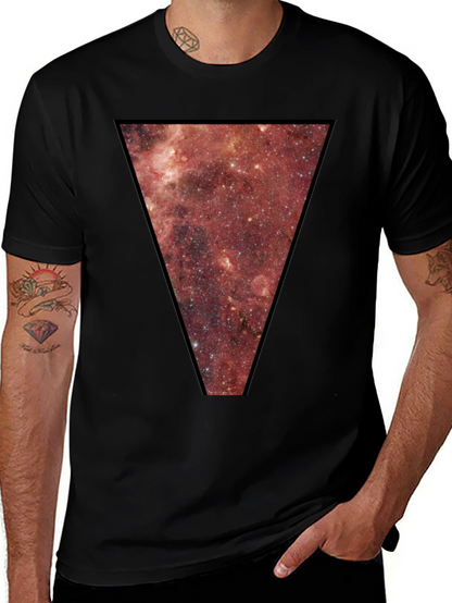 Nebula Triangle Graphic Tee - Black Cotton Blend