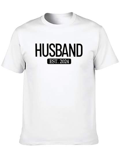 Husband Est. 2024 Black Graphic T-Shirt