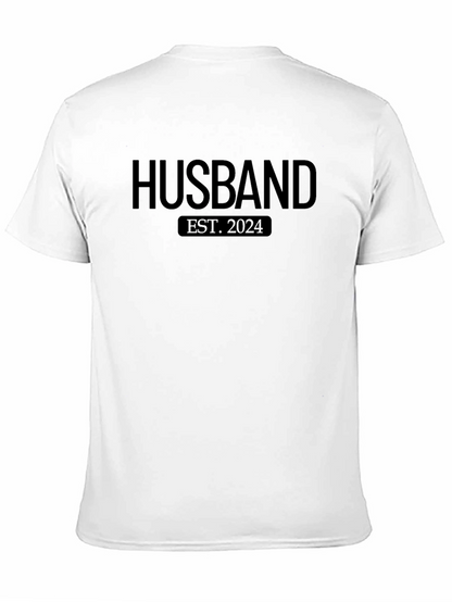 Husband Est. 2024 Black Graphic T-Shirt