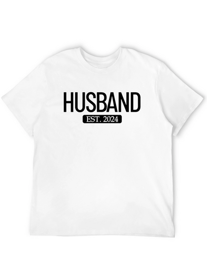 Husband Est. 2024 Black Graphic T-Shirt