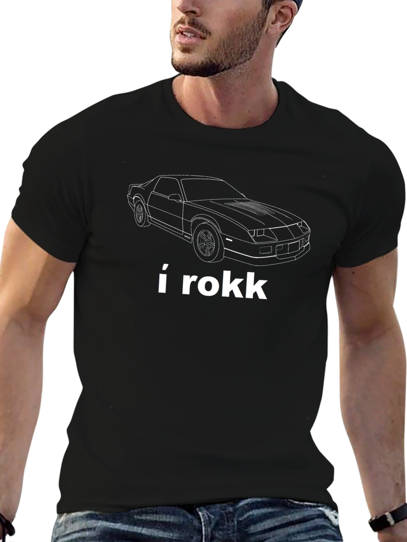 I Rokk Car Graphic T-Shirt - Black