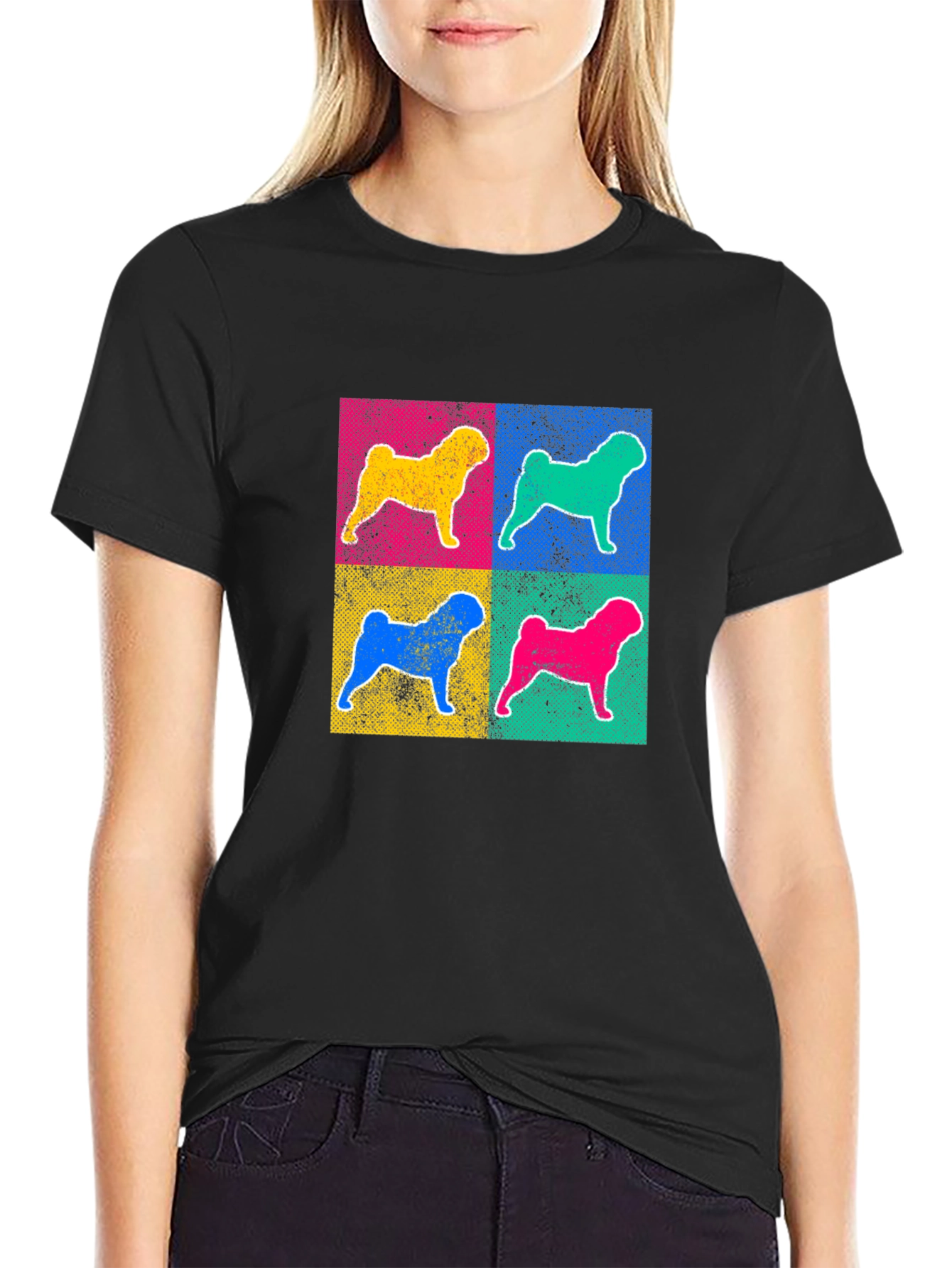 Pop Art Dog Graphic Tee - Unique Style