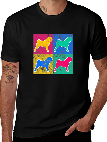 Pop Art Dog Graphic Tee - Unique Style