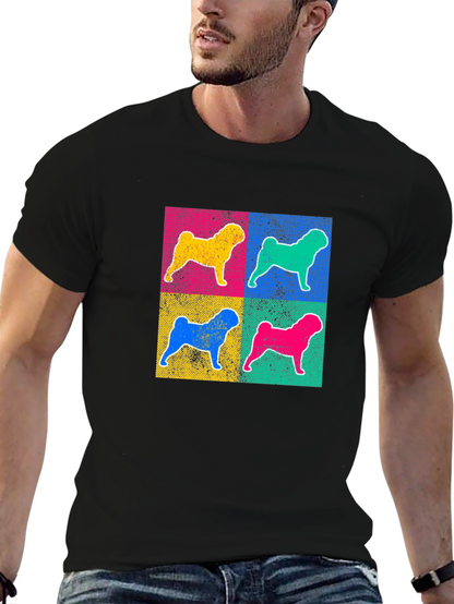 Pop Art Dog Graphic Tee - Unique Style