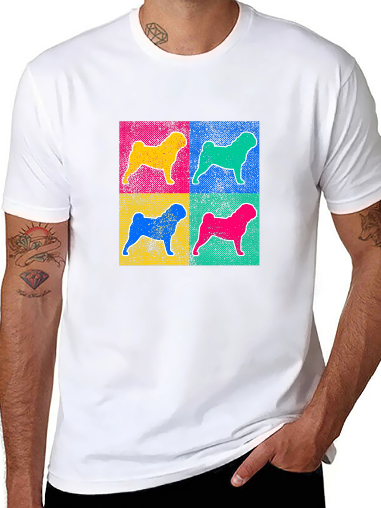 Pop Art Dog Graphic Tee - Unique Style