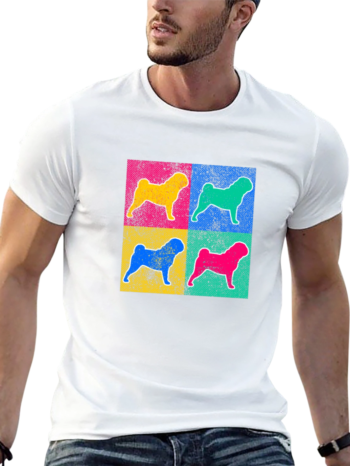 Pop Art Dog Graphic Tee - Unique Style