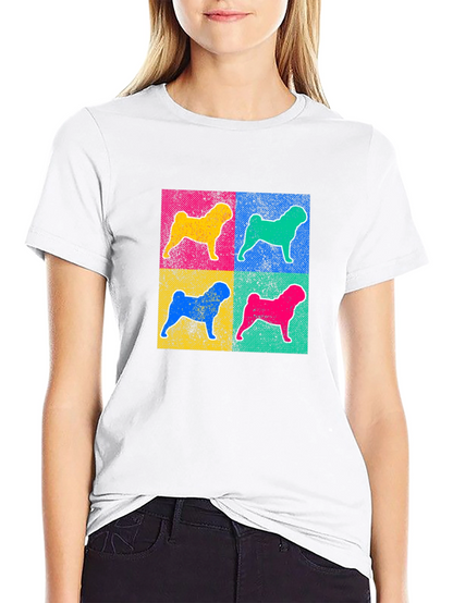 Pop Art Dog Graphic Tee - Unique Style