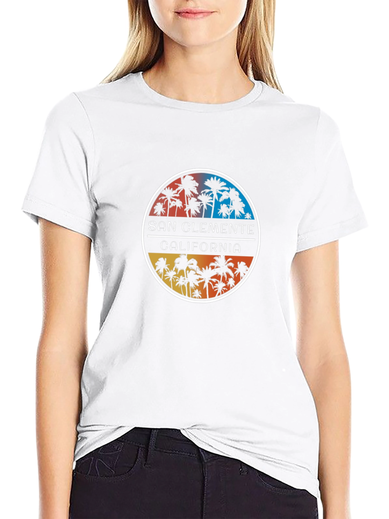San Clemente California Palm Tree Graphic Tee