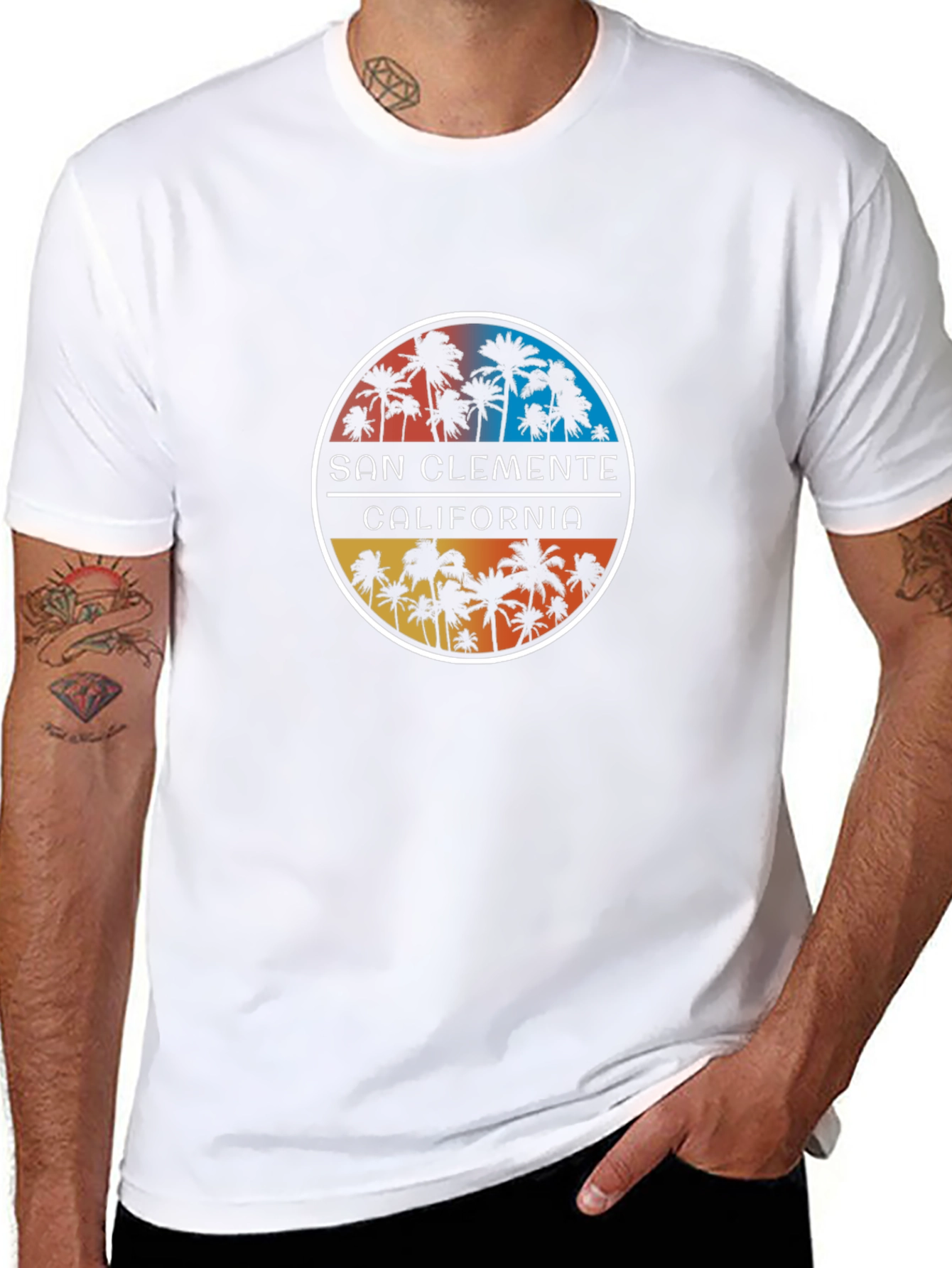 San Clemente California Palm Tree Graphic Tee