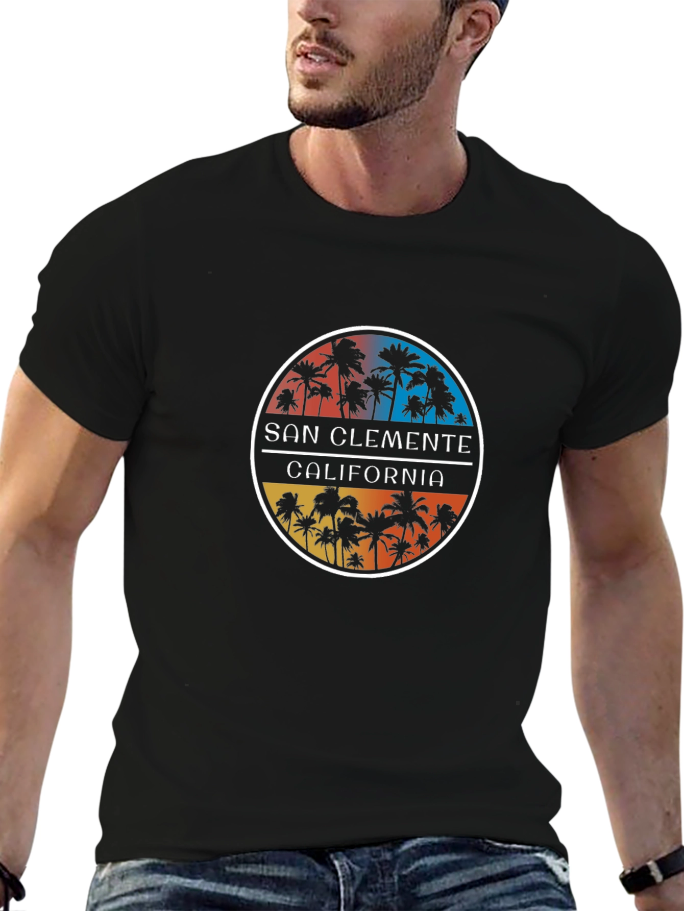 San Clemente California Palm Tree Graphic Tee