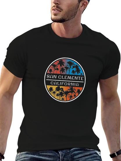 San Clemente California Palm Tree Graphic Tee
