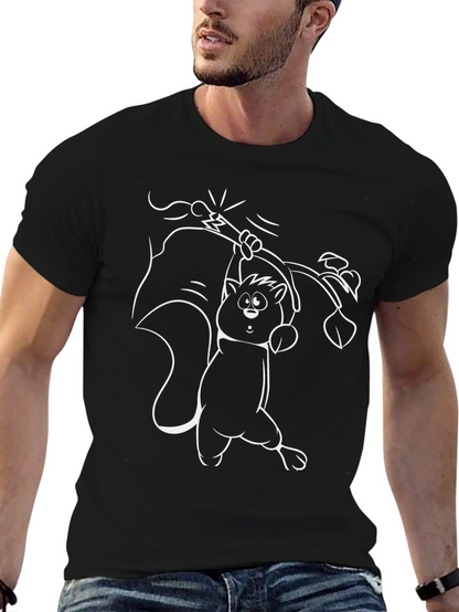 Funny Squirrel Graphic Black T-Shirt