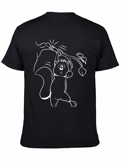 Funny Squirrel Graphic Black T-Shirt