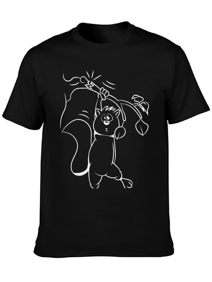 Funny Squirrel Graphic Black T-Shirt