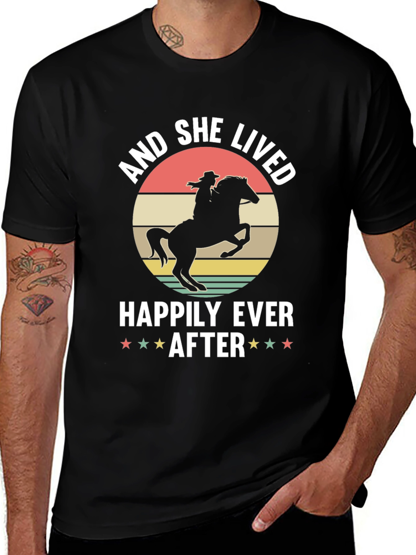 Cowgirl Happily Ever After Black T-Shirt