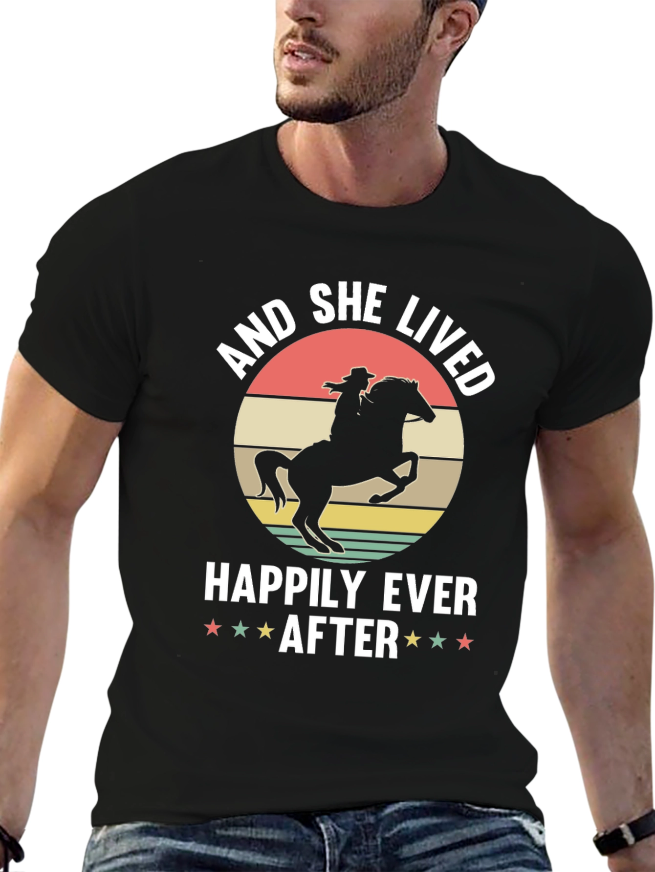 Cowgirl Happily Ever After Black T-Shirt