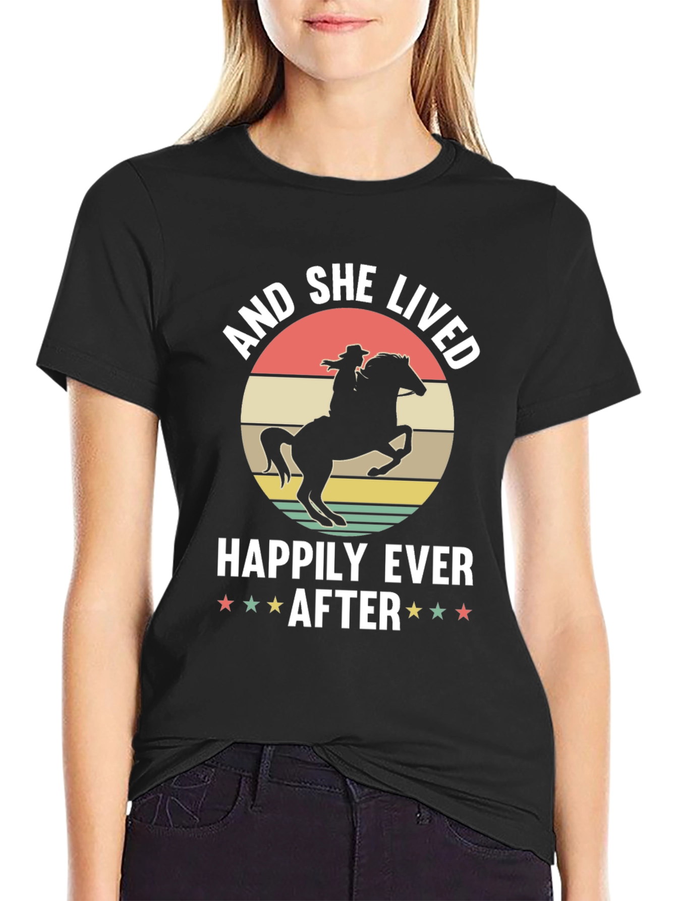 Cowgirl Happily Ever After Black T-Shirt