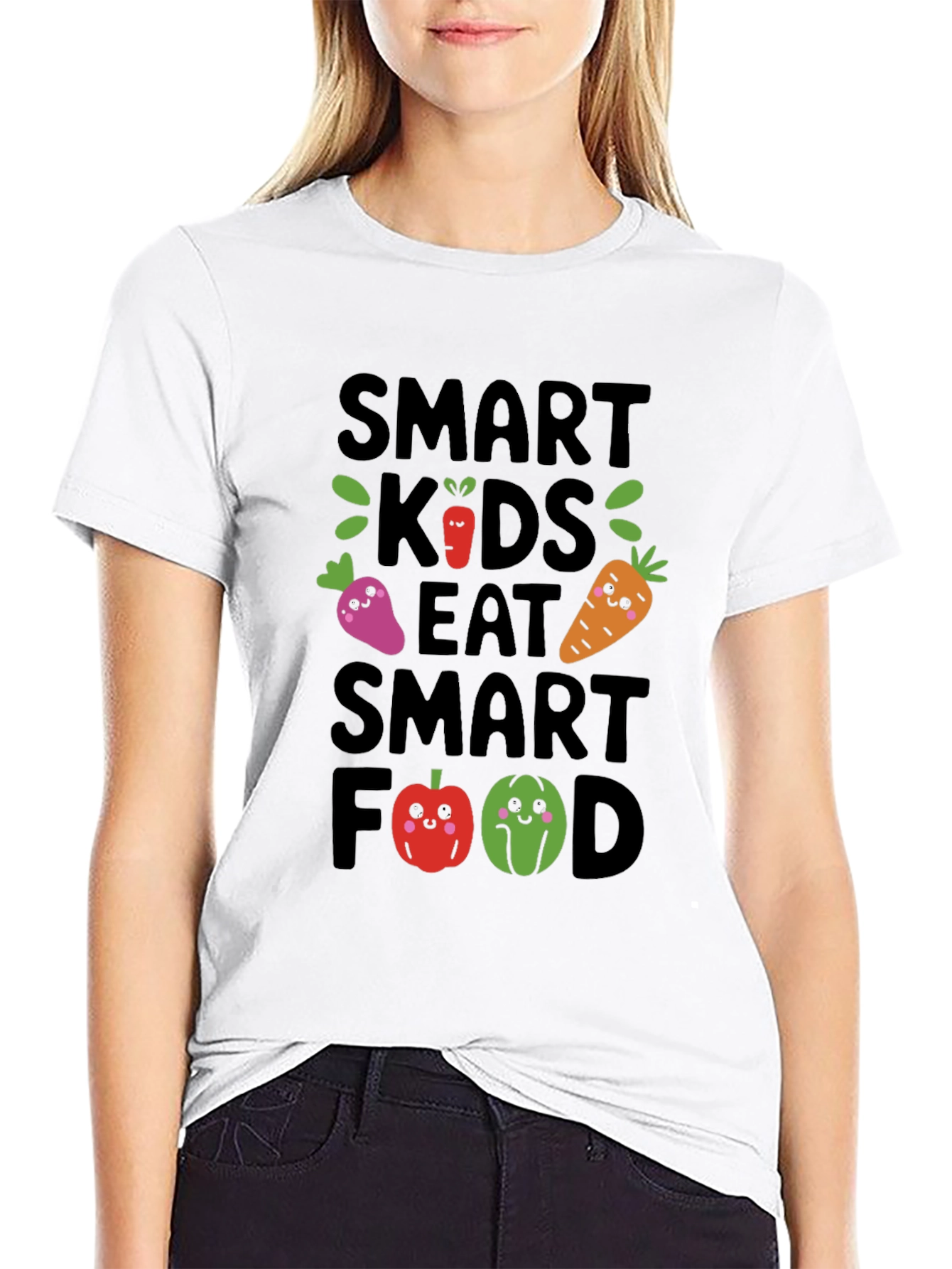 Smart Kids Eat Smart Food Black T-Shirt