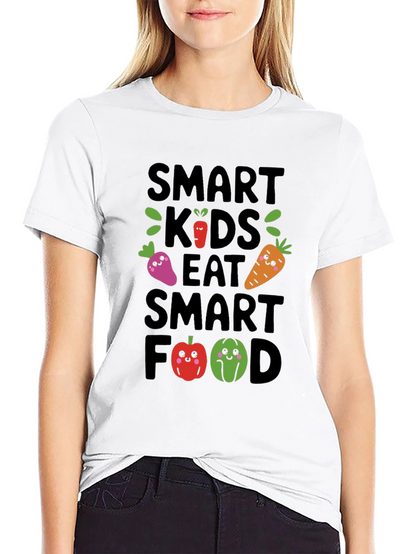 Smart Kids Eat Smart Food Black T-Shirt