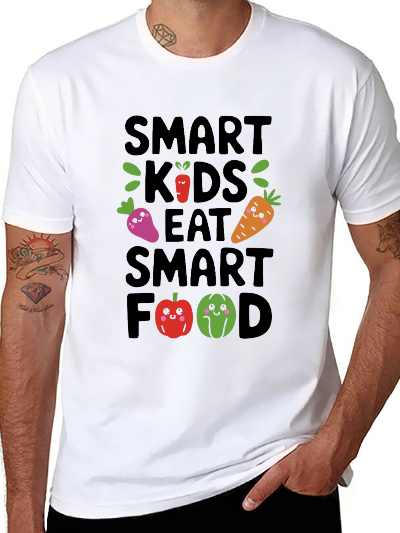 Smart Kids Eat Smart Food Black T-Shirt