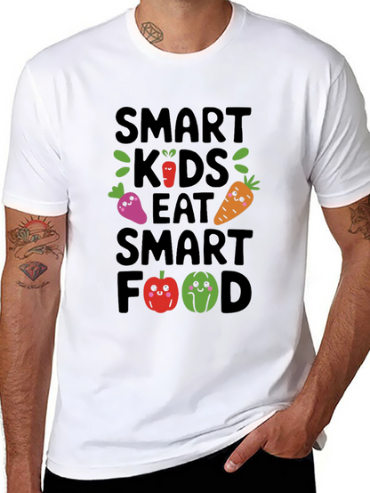 Smart Kids Eat Smart Food Black T-Shirt