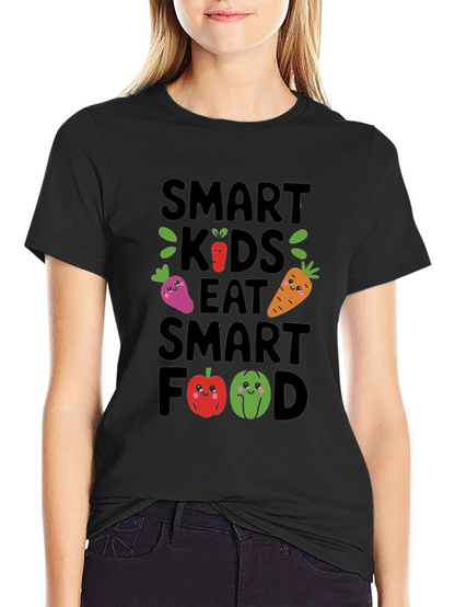 Smart Kids Eat Smart Food Black T-Shirt
