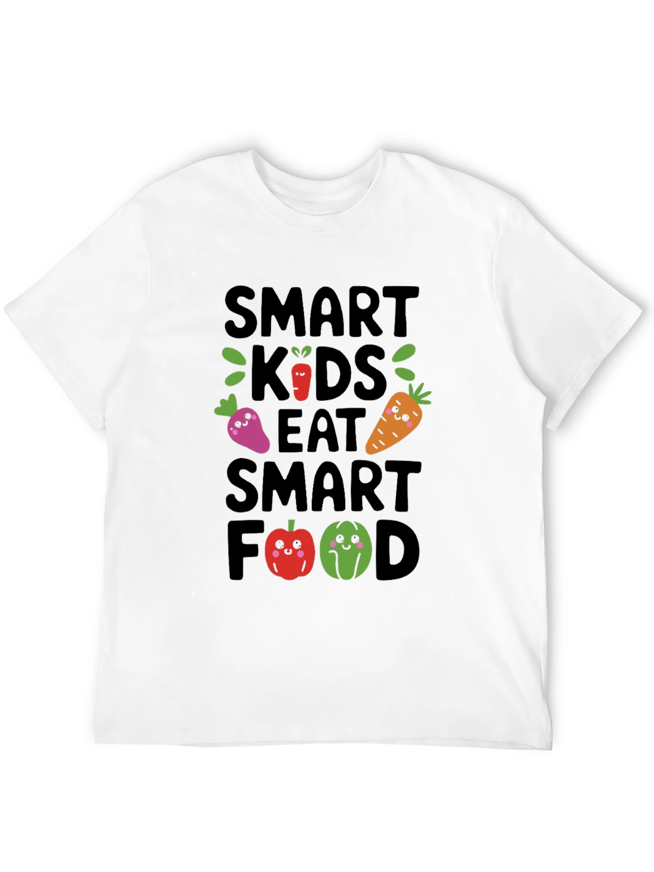 Smart Kids Eat Smart Food Black T-Shirt