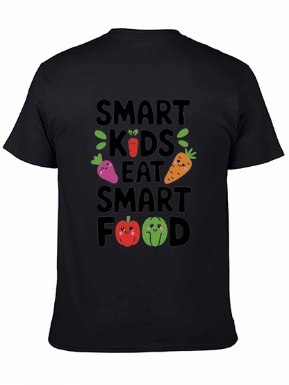 Smart Kids Eat Smart Food Black T-Shirt