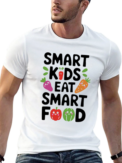Smart Kids Eat Smart Food Black T-Shirt