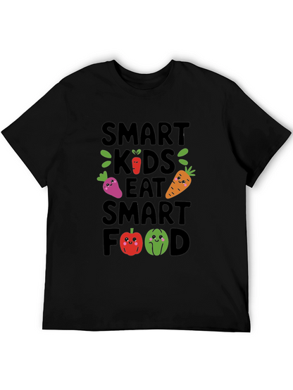 Smart Kids Eat Smart Food Black T-Shirt