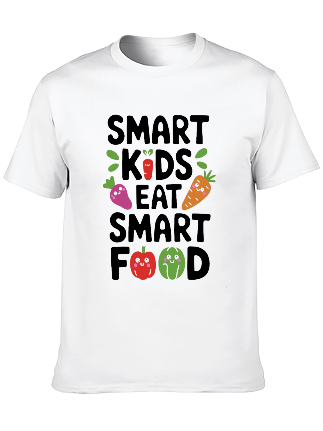 Smart Kids Eat Smart Food Black T-Shirt