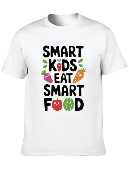 Smart Kids Eat Smart Food Black T-Shirt