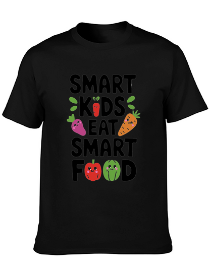 Smart Kids Eat Smart Food Black T-Shirt