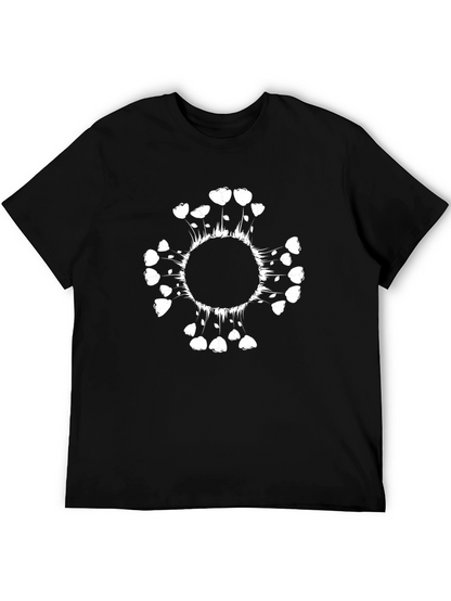 Abstract Floral Graphic Tee - Black Cotton