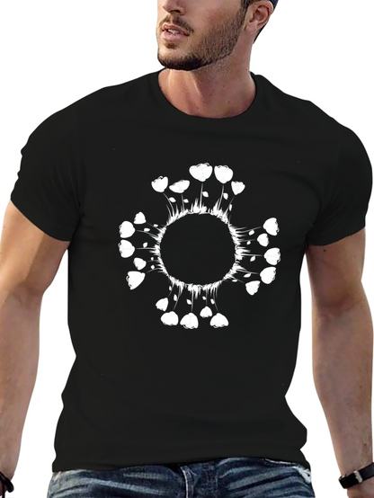 Abstract Floral Graphic Tee - Black Cotton