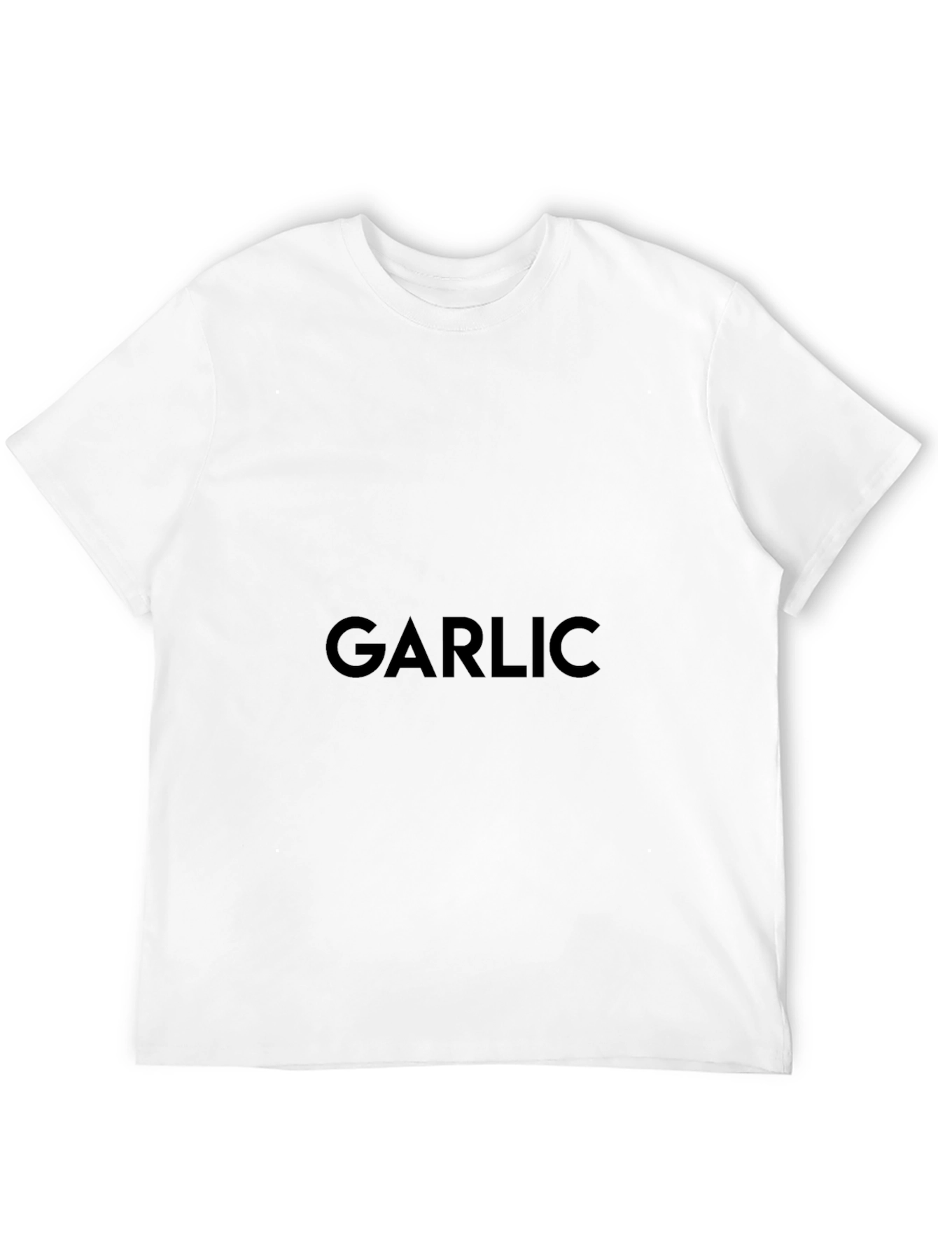Garlic Text Black T-Shirt