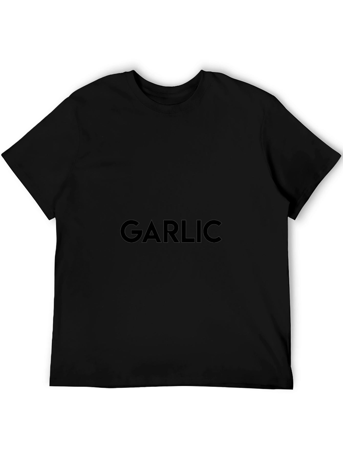 Garlic Text Black T-Shirt