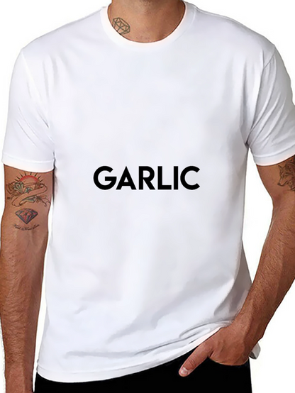 Garlic Text Black T-Shirt