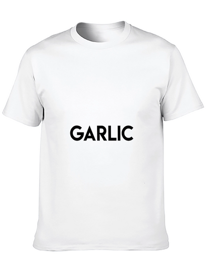 Garlic Text Black T-Shirt