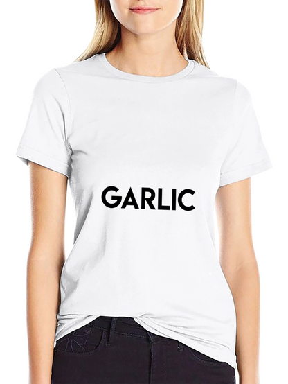 Garlic Text Black T-Shirt