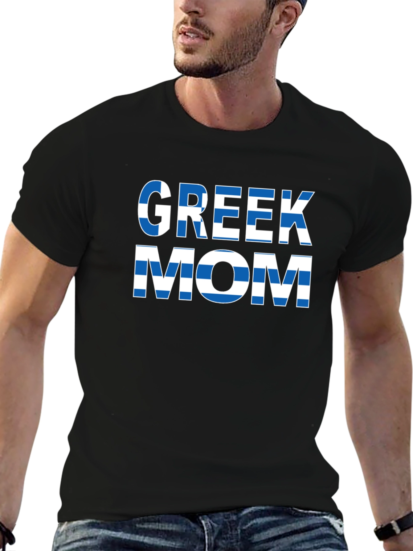 Greek Mom T-Shirt - Flag Design