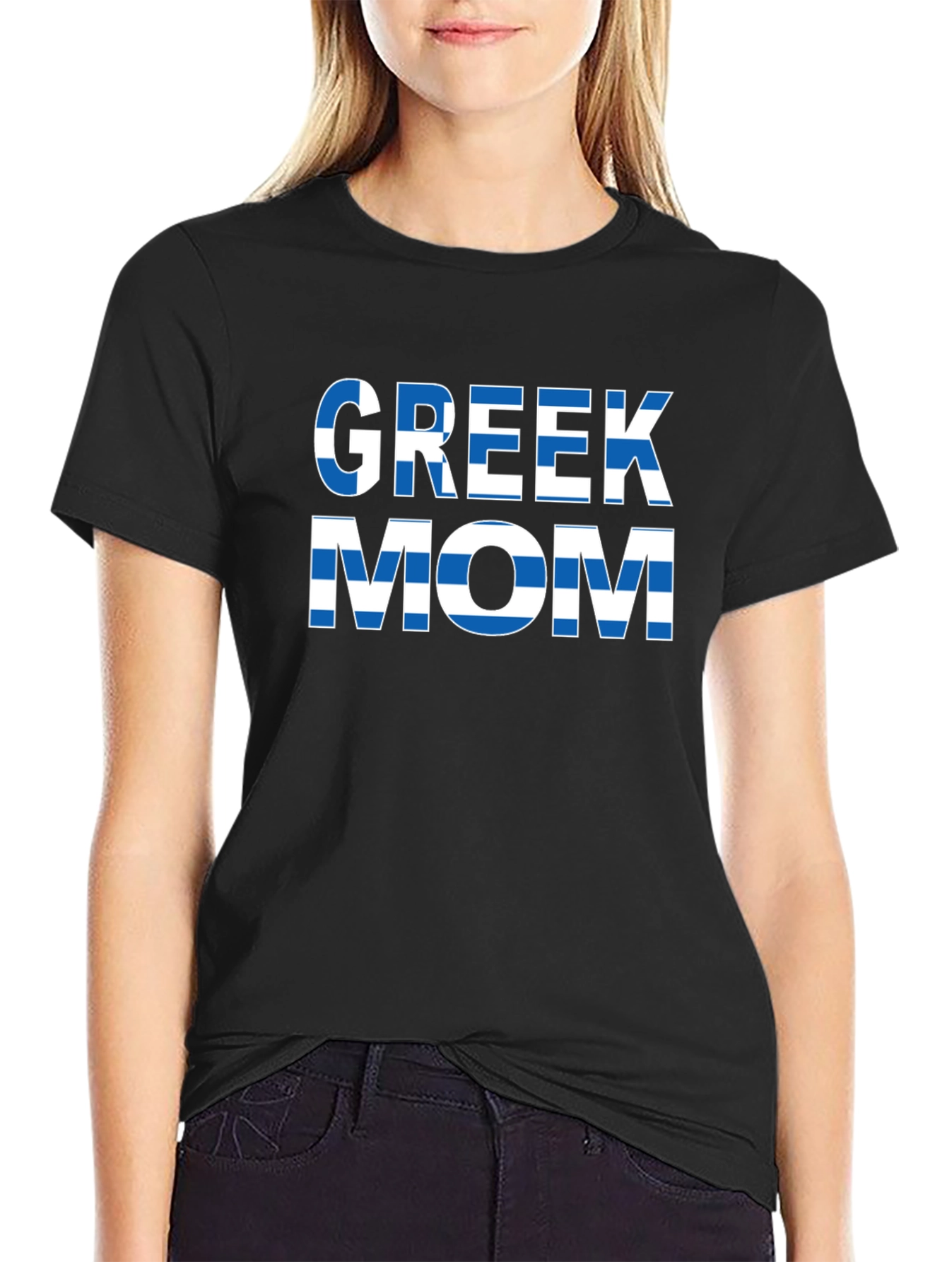 Greek Mom T-Shirt - Flag Design