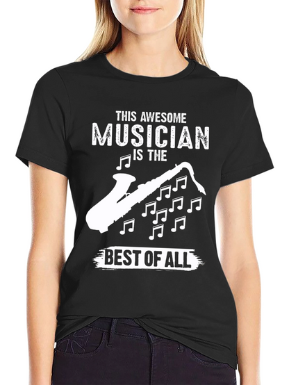Awesome Musician Saxophone Graphic T-Shirt