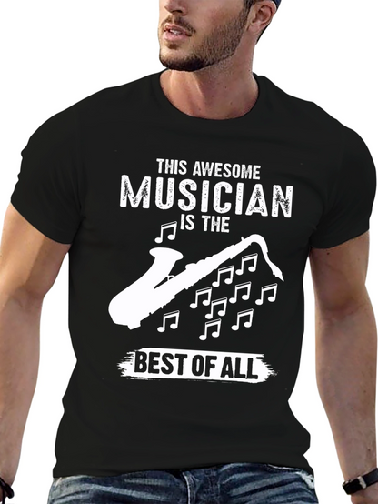 Awesome Musician Saxophone Graphic T-Shirt