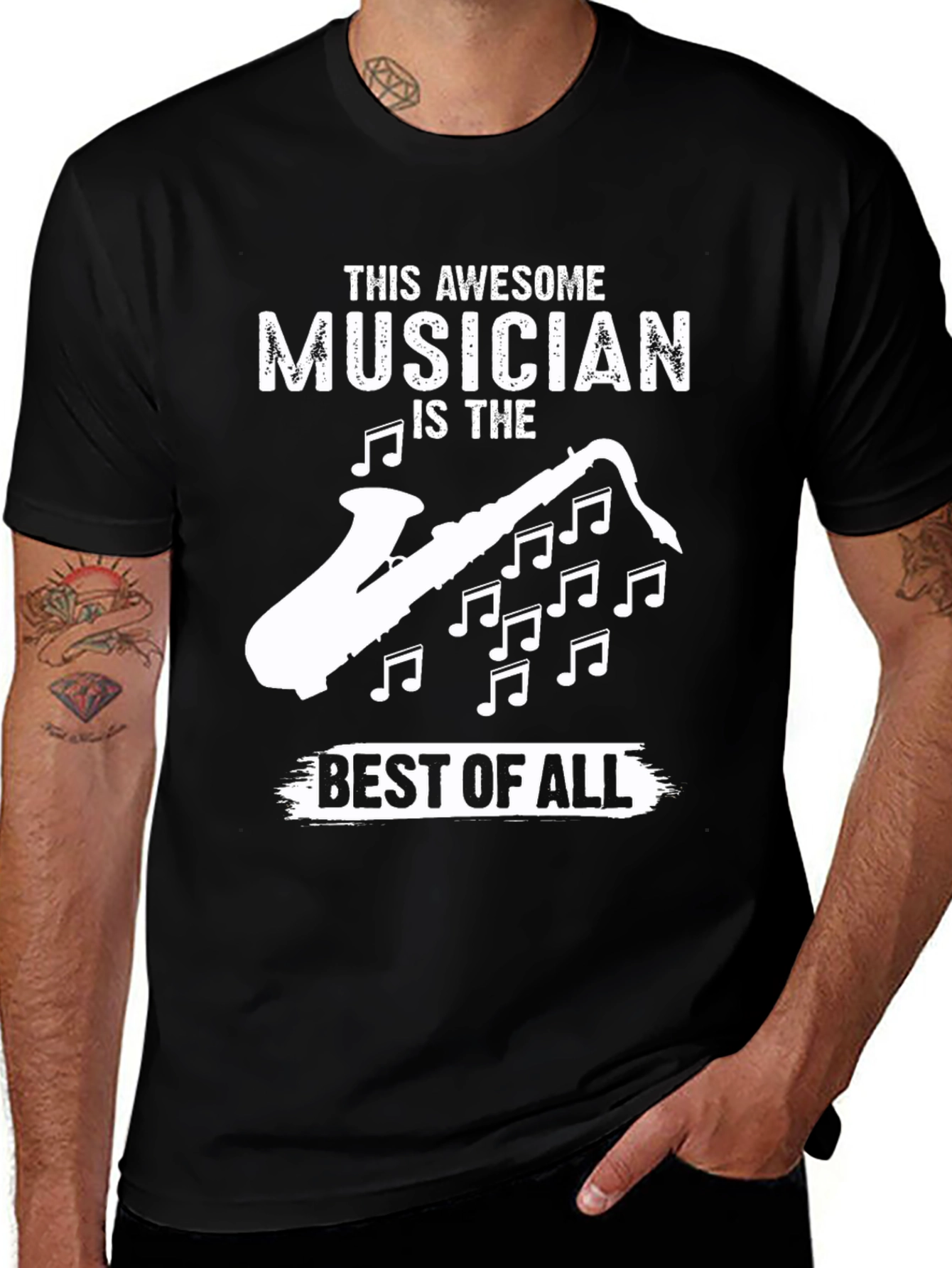 Awesome Musician Saxophone Graphic T-Shirt