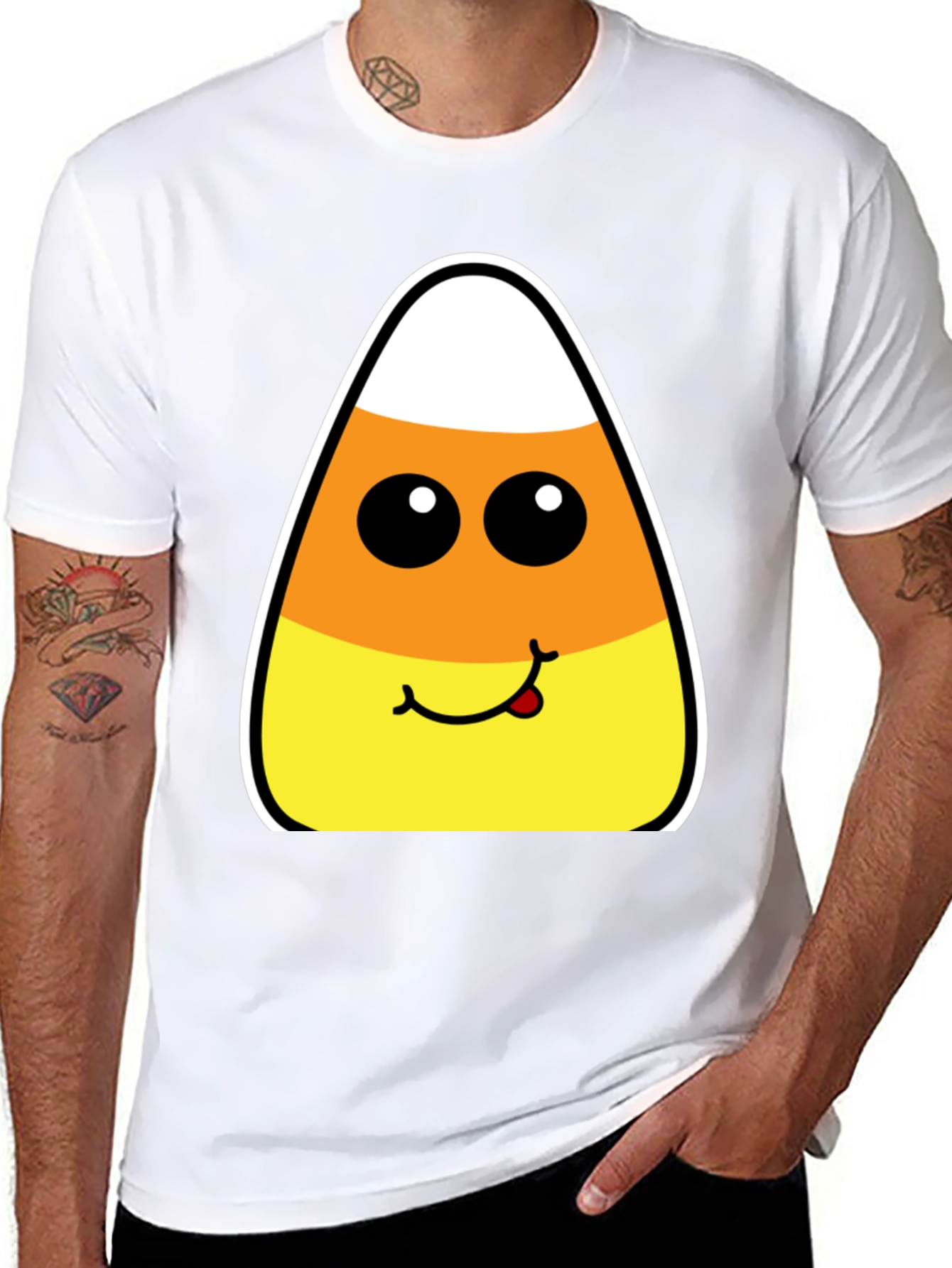 Candy Corn Face Halloween T-Shirt