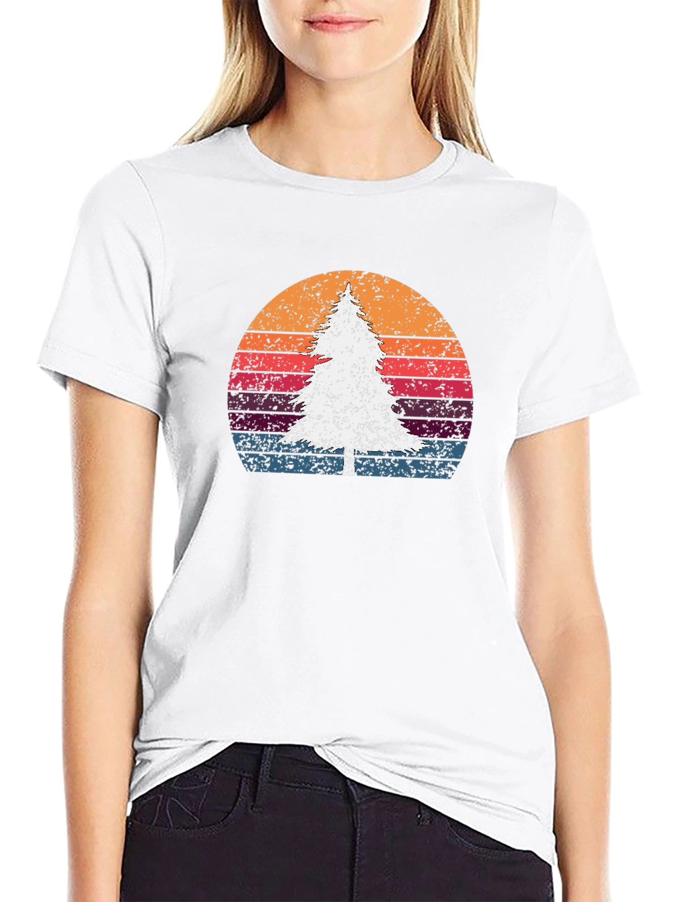Retro Tree Sunset Graphic Tee