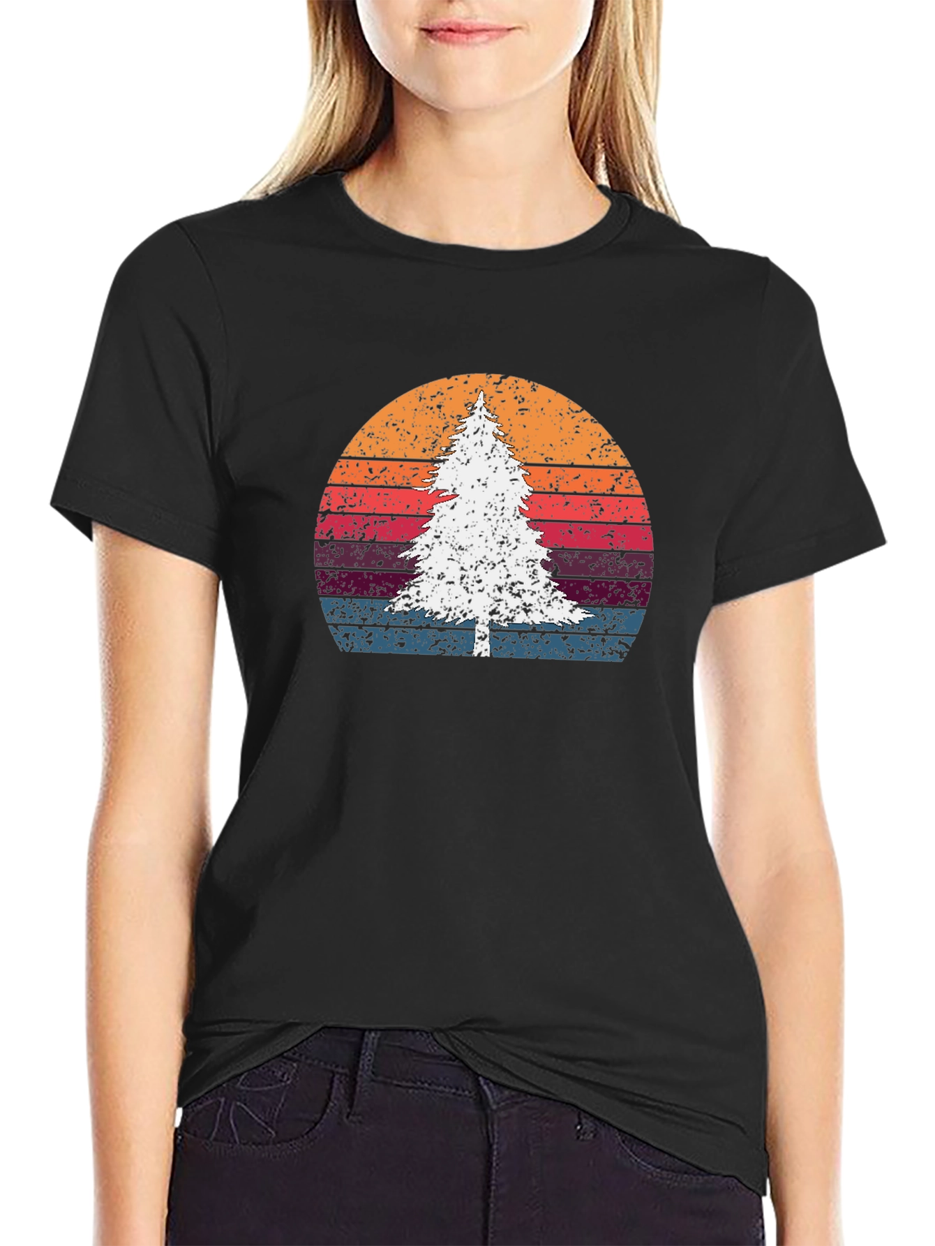 Retro Tree Sunset Graphic Tee