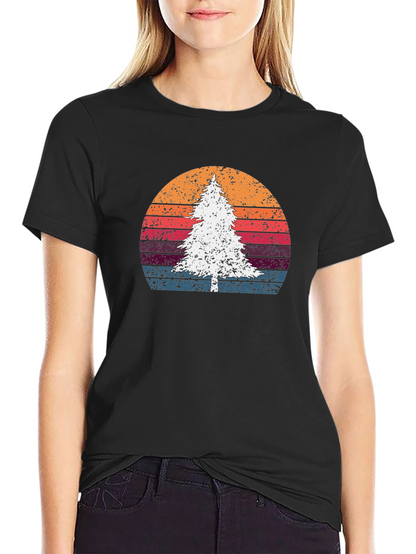 Retro Tree Sunset Graphic Tee