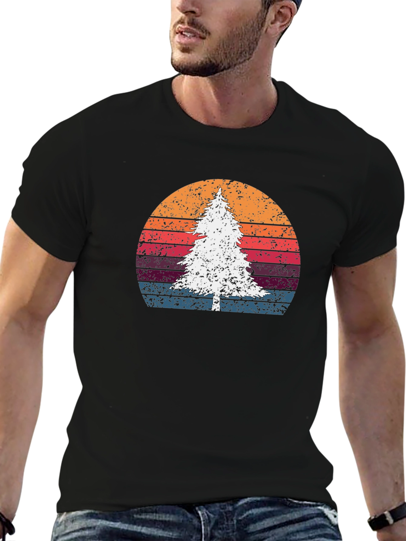 Retro Tree Sunset Graphic Tee